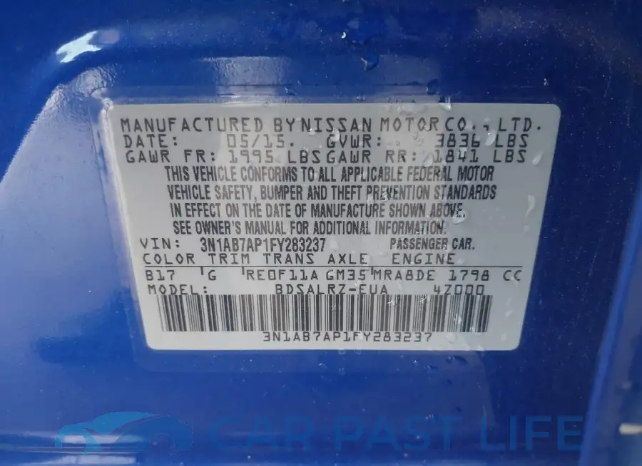 3N1AB7AP1FY283237# 9