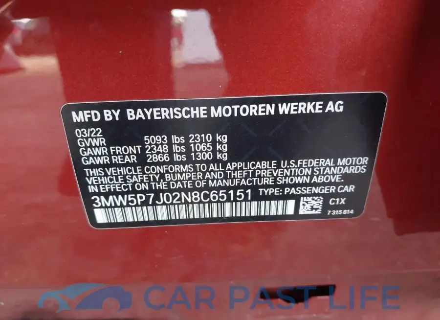 3MW5P7J02N8C65151# 9