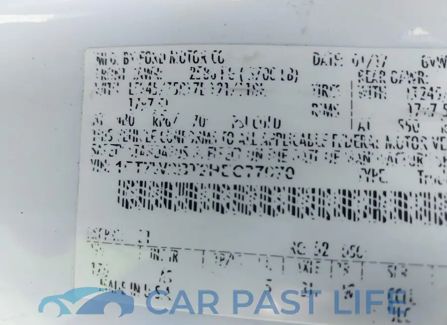 1FT7W2BT2HEC77070# 9