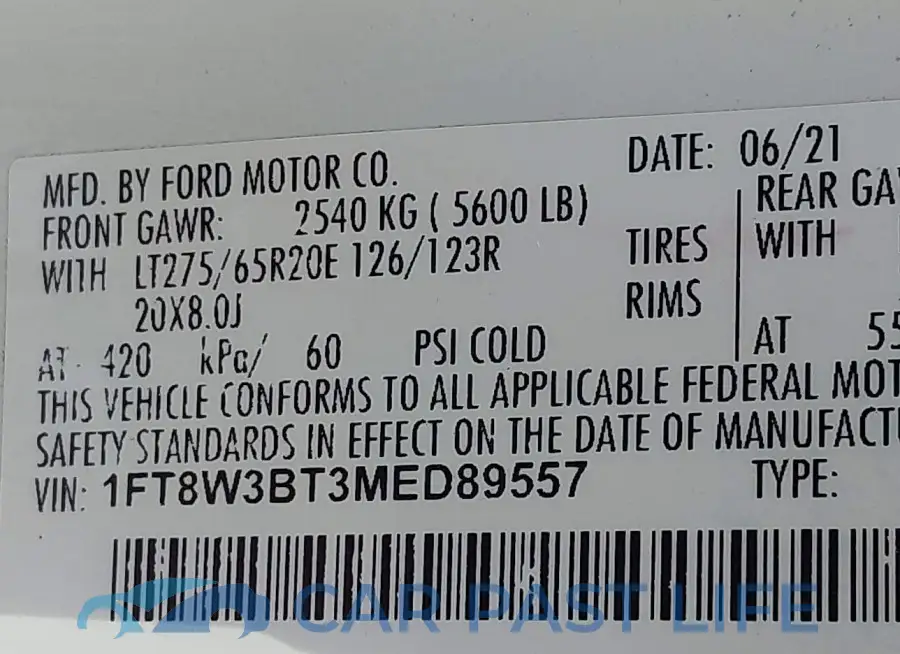 1FT8W3BT3MED89557# 8