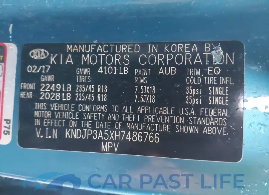 KNDJP3A5XH7486766# 9