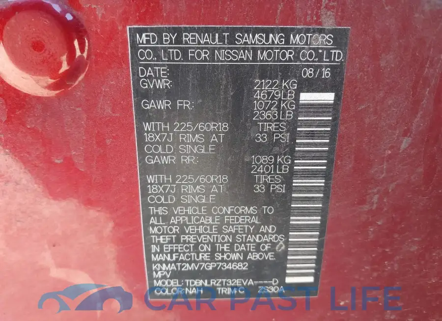 KNMAT2MV7GP734682# 9