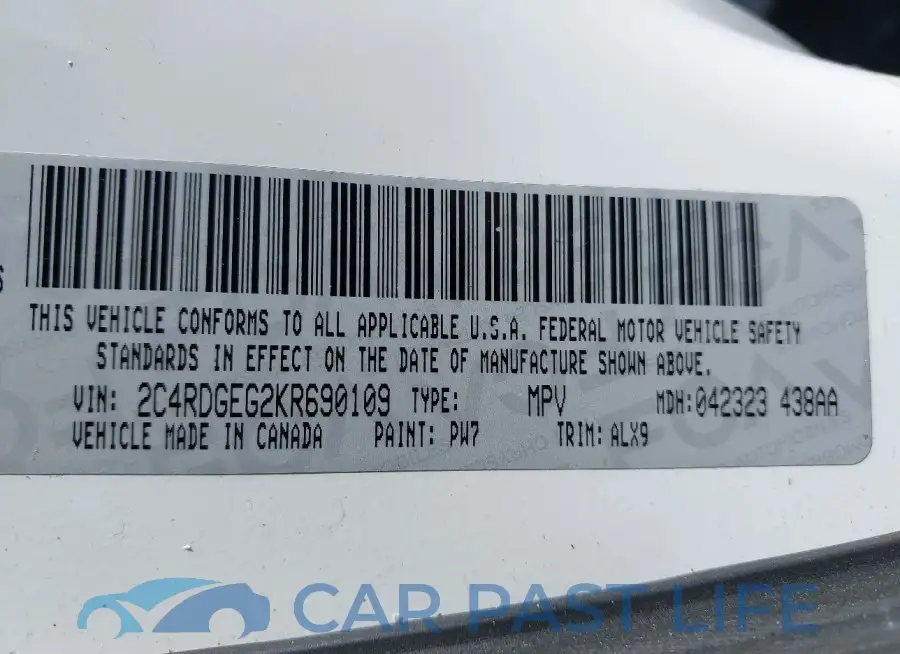 2C4RDGEG2KR690109# 9