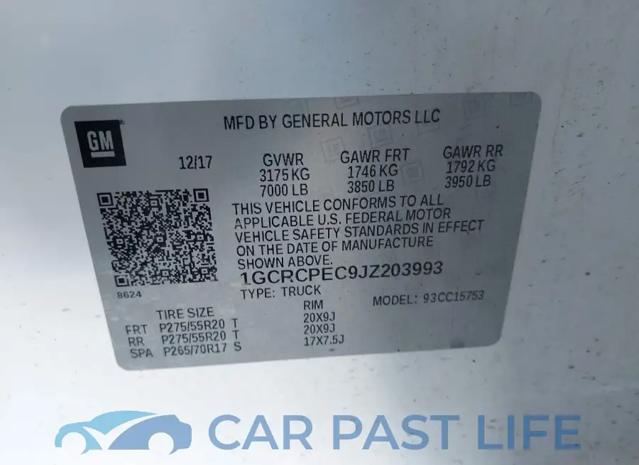 1GCRCPEC9JZ203993# 9
