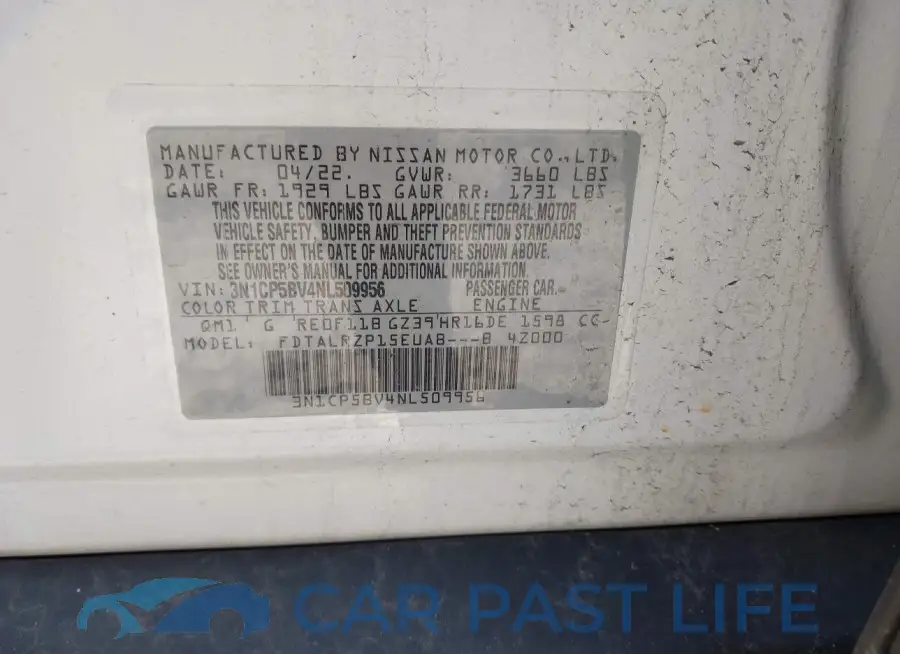 3N1CP5BV4NL509956# 9