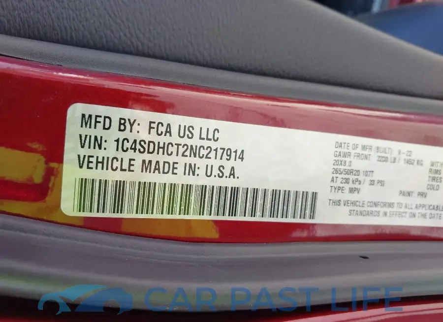 1C4SDHCT2NC217914# 9