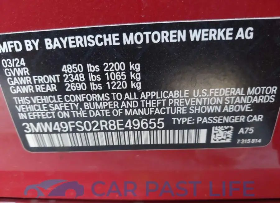 3MW49FS02R8E49655# 9