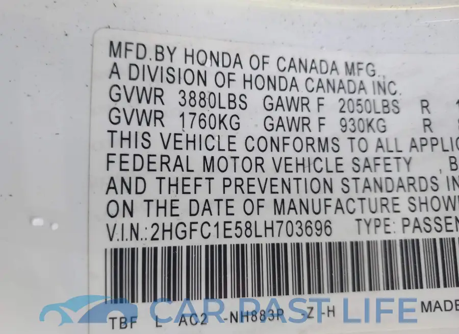 2HGFC1E58LH703696# 9