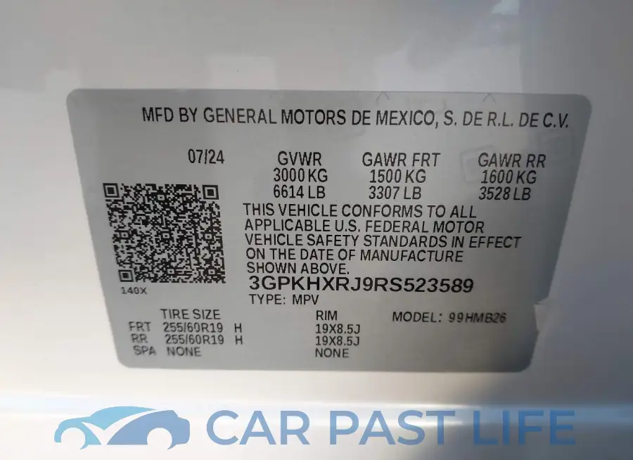 3GPKHXRJ9RS523589# 9
