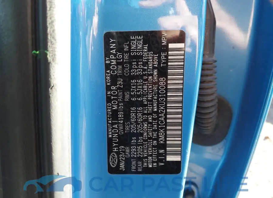 KM8K1CAA2KU310088# 9