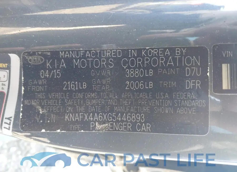 KNAFX4A6XG5446893# 9