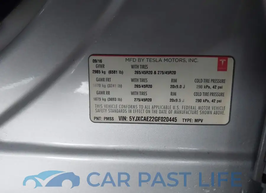 5YJXCAE22GF020445# 9