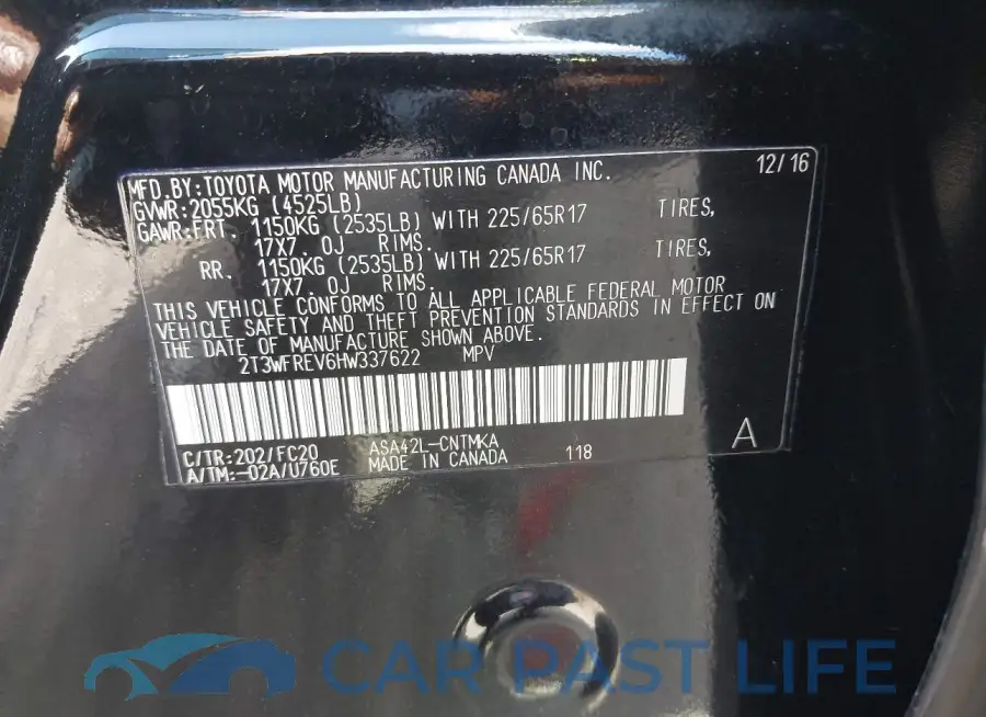 2T3WFREV6HW337622# 9