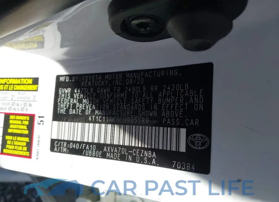 4T1C11AK3LU995589# 9