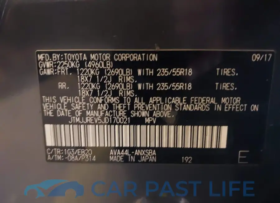 JTMJJREV5JD170021# 9