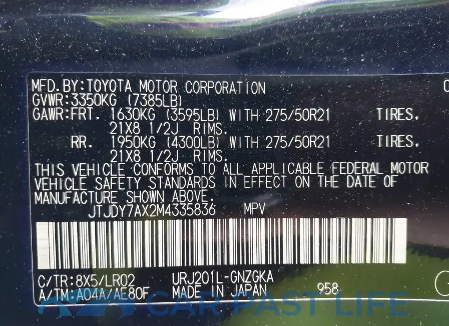JTJDY7AX2M4335836# 9