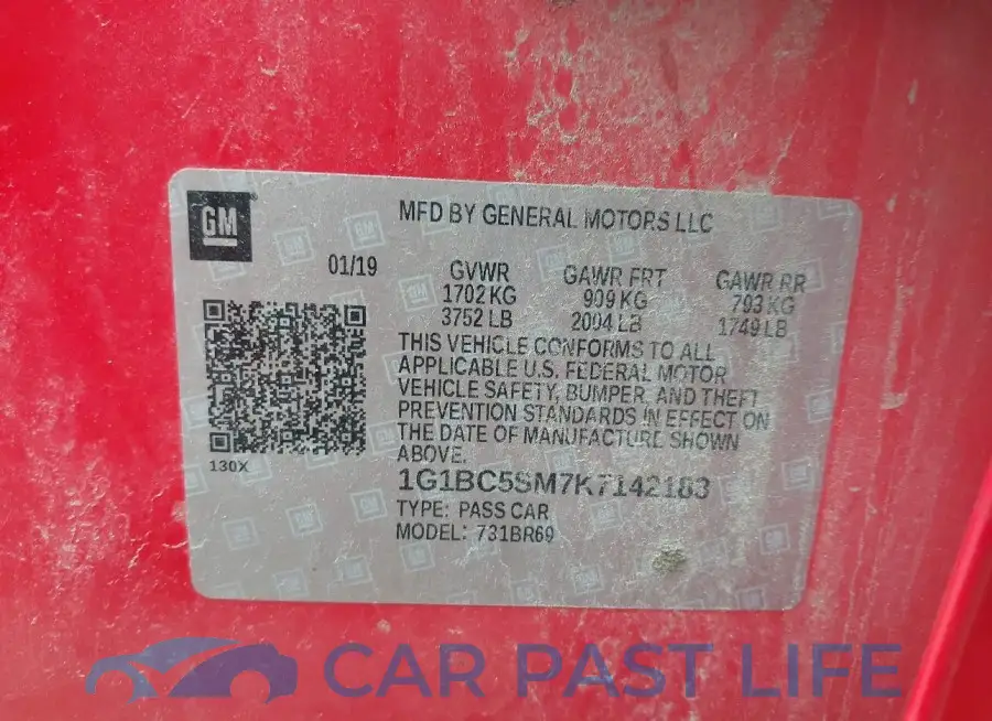 1G1BC5SM7K7142183# 9