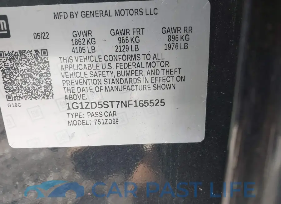 1G1ZD5ST7NF165525# 9