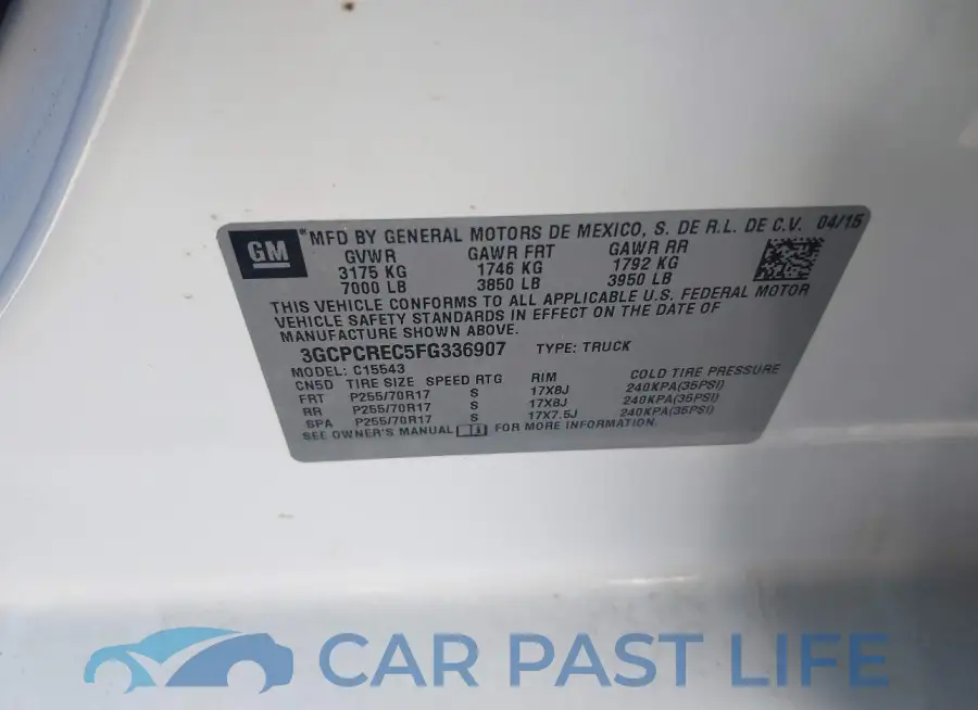 3GCPCREC5FG336907# 9