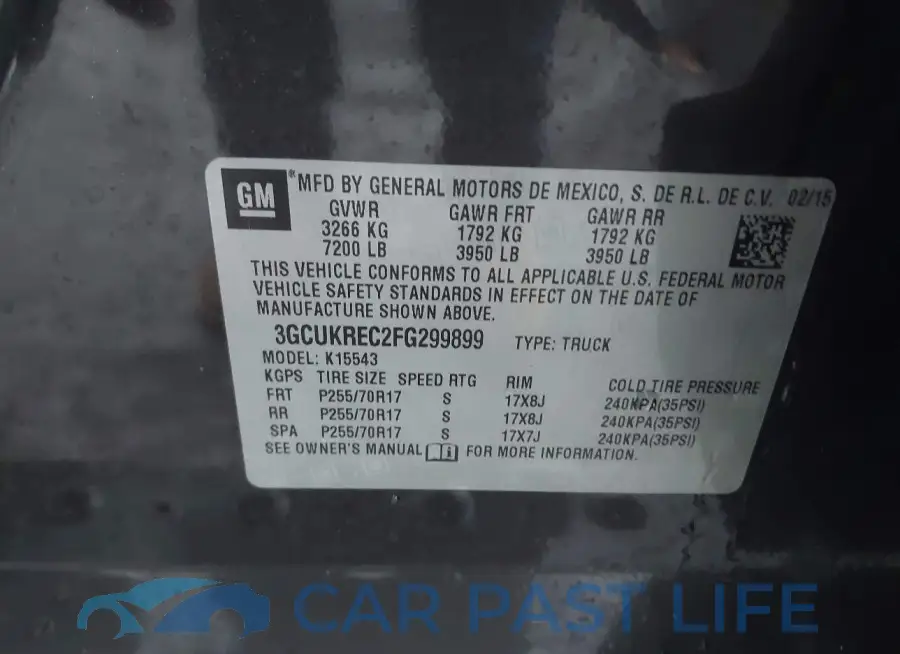 3GCUKREC2FG299899# 9