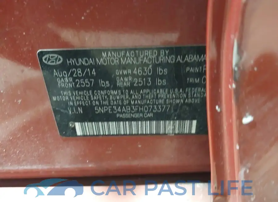 5NPE34AB3FH073377# 9