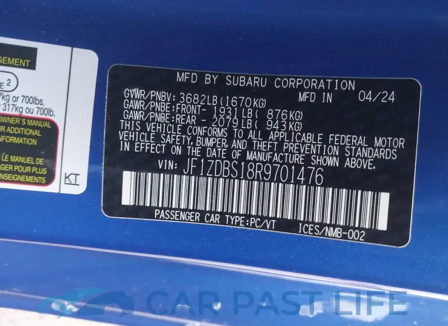 JF1ZDBS18R9701476# 9
