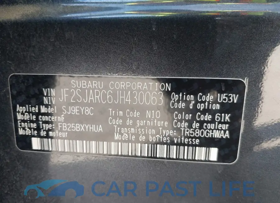 JF2SJARC6JH430063# 9