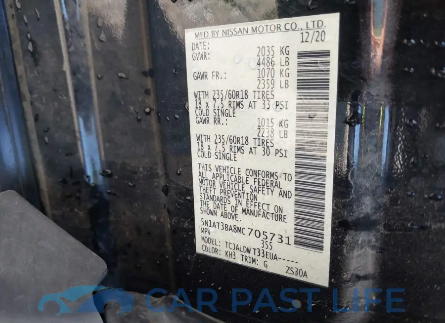 5N1AT3BA8MC705731# 9