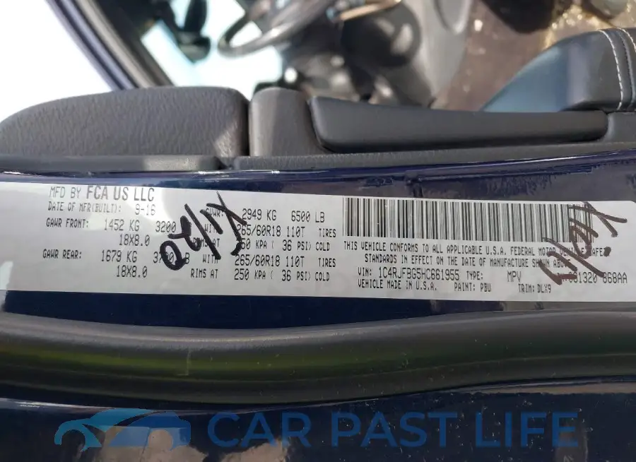 1C4RJFBG5HC661955# 9