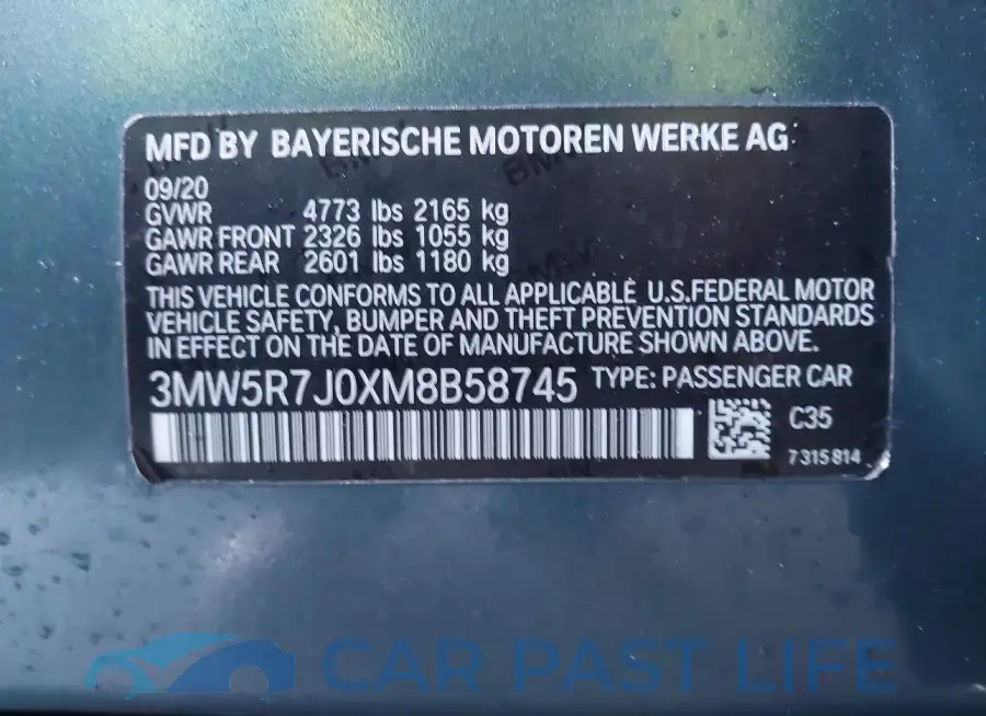 3MW5R7J0XM8B58745# 9