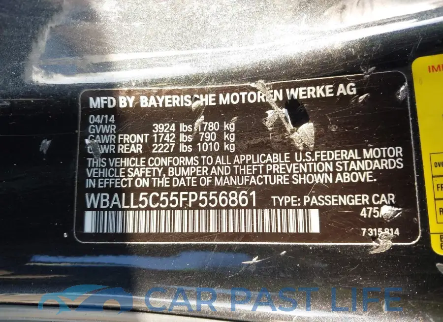WBALL5C55FP556861# 9