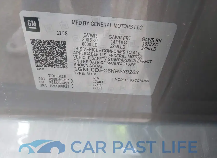 1GNLCDEC6KR239203# 9