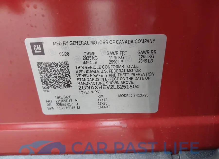 2GNAXHEV2L6251804# 9
