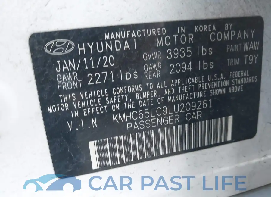 KMHC65LC9LU209261# 9