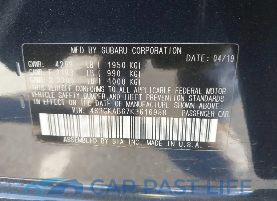 4S3GKAB67K3616988# 9