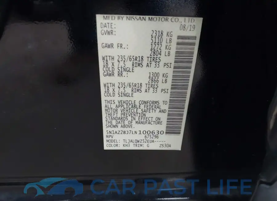 5N1AZ2BJ7LN100630# 9