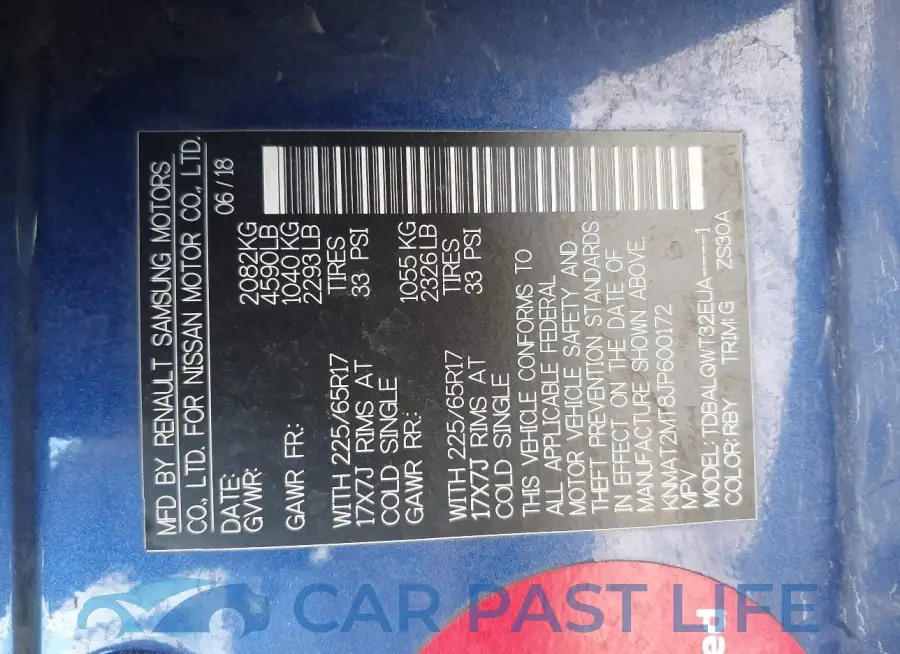 KNMAT2MT8JP600172# 9