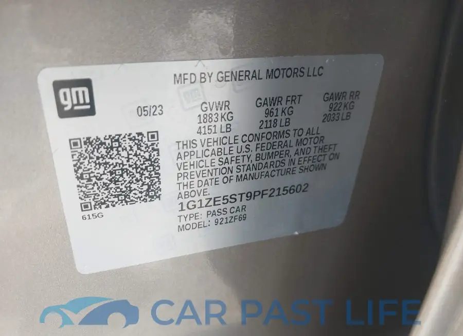 1G1ZE5ST9PF215602# 9