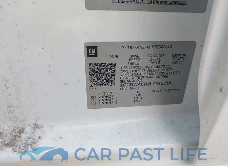 1GCRWAEH4LZ315314# 9