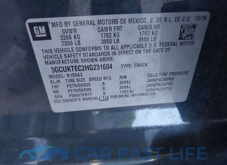 3GCUKTEC2HG231604# 9