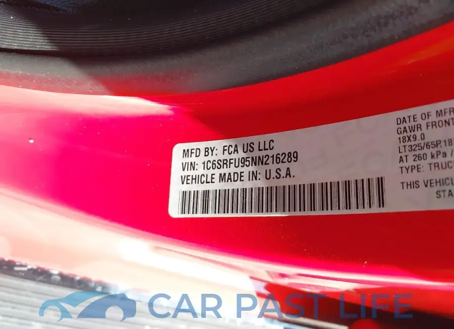 1C6SRFU95NN216289# 9