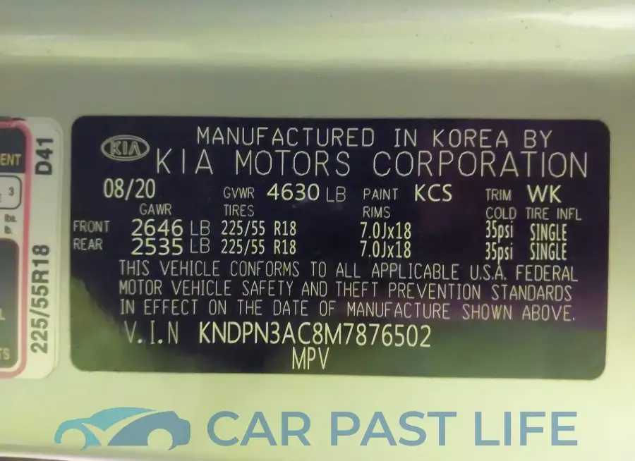 KNDPN3AC8M7876502# 9