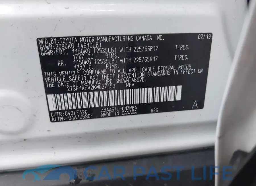 2T3P1RFV2KW027153# 9