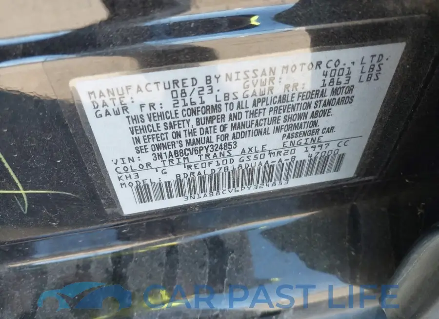 3N1AB8CV6PY324853# 9