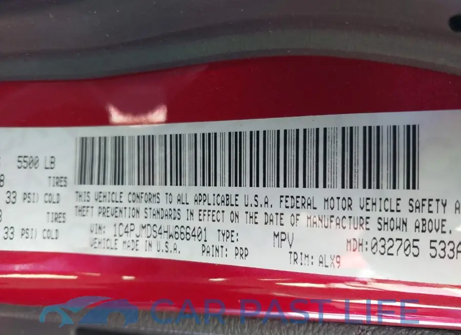 1C4PJMDS4HW666401# 9