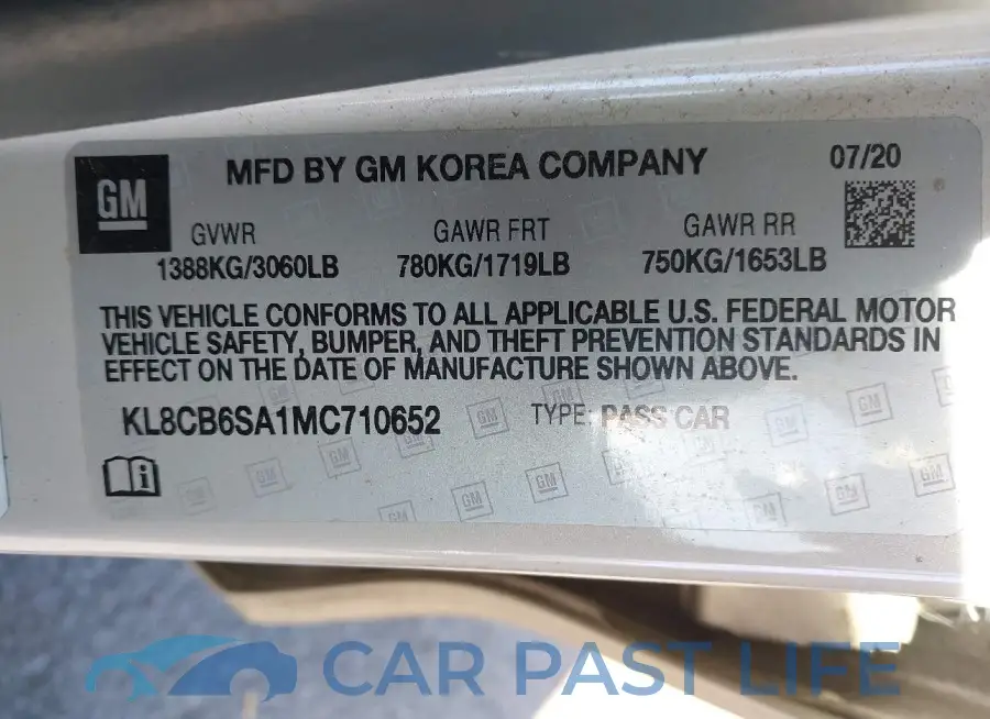 KL8CB6SA1MC710652# 9