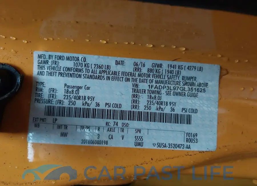 1FADP3L97GL351625# 9