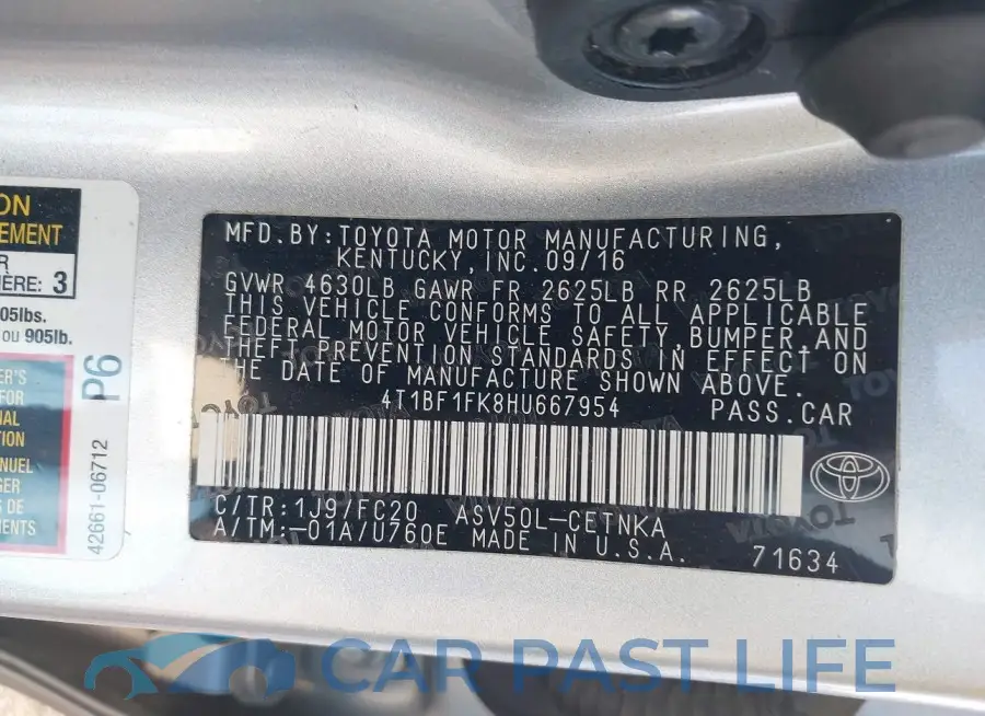 4T1BF1FK8HU667954# 9