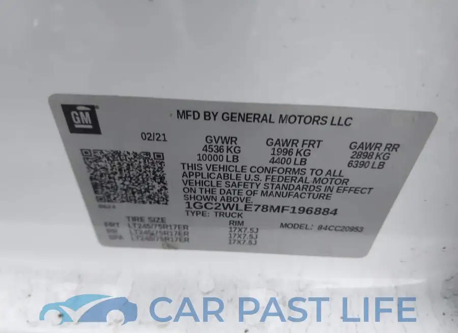 1GC2WLE78MF196884# 9
