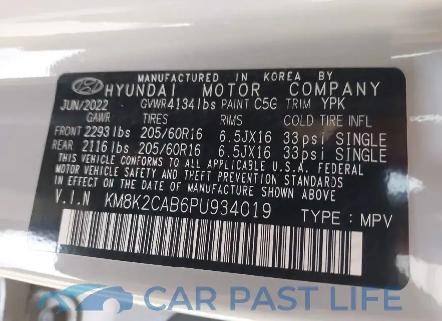 KM8K2CAB6PU934019# 9